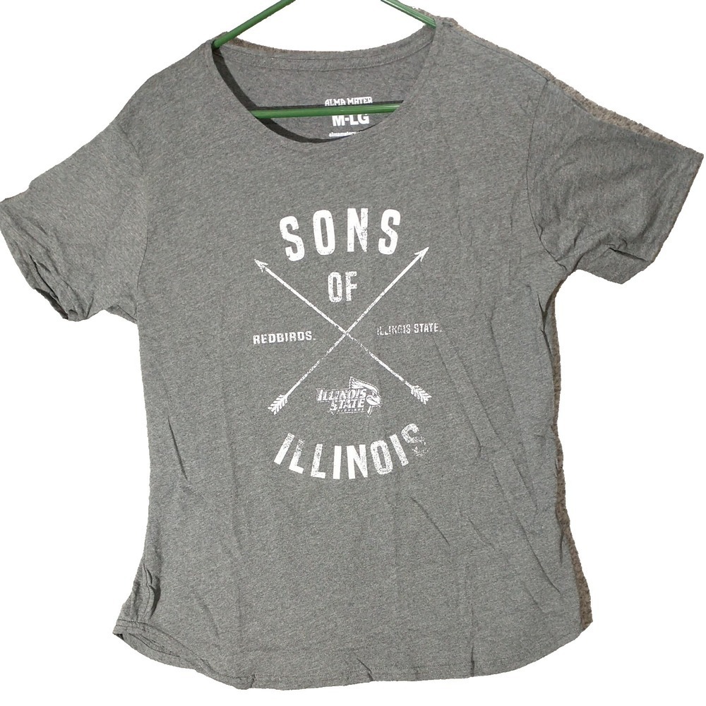 Alma Mater Illinois State Redbirds Sons of Illinois Gray Graphic T-Shirt Large